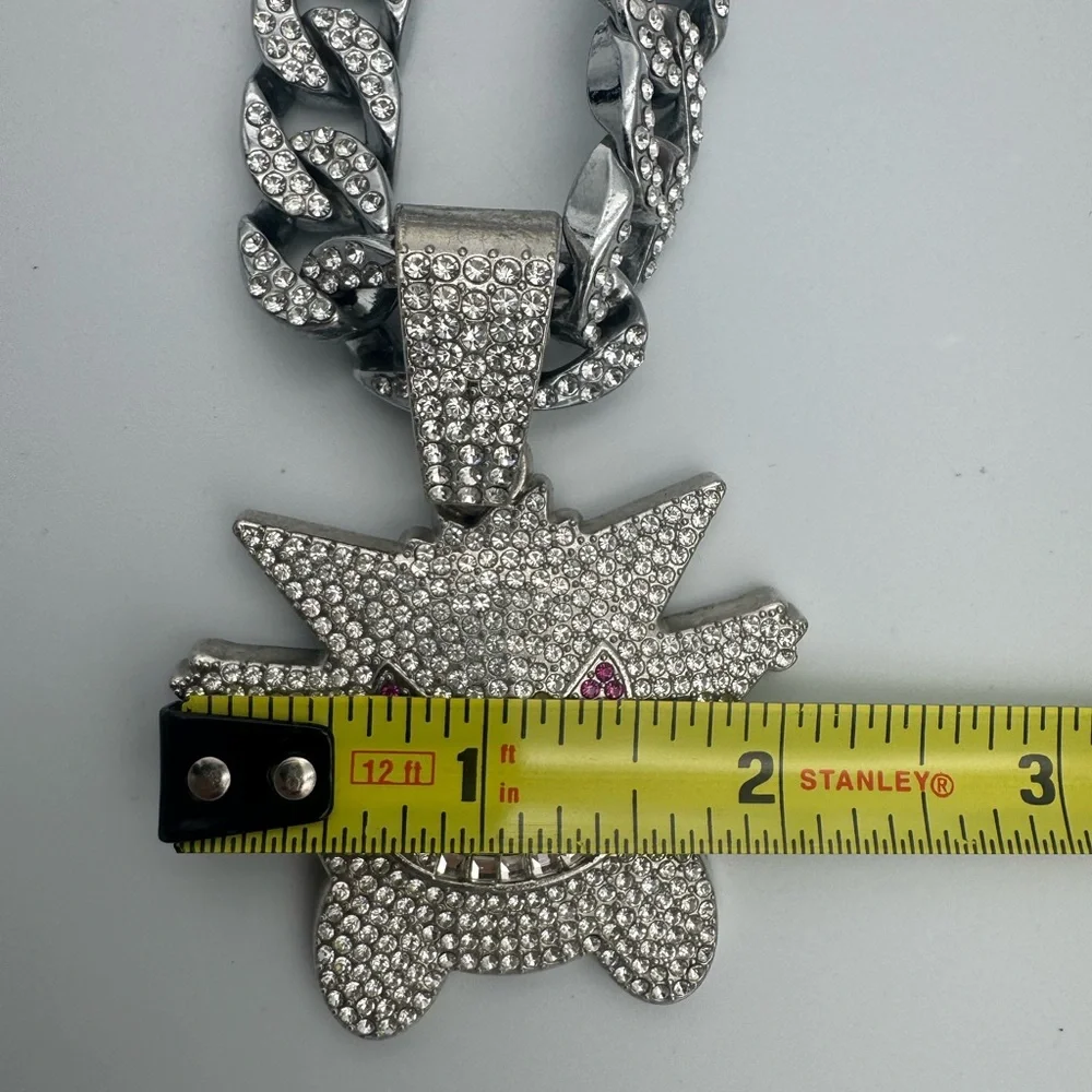 Pokemon Iced Out‎ Gengar Pendant Necklace with Diamond Cuban Chain HIGH QUALITY